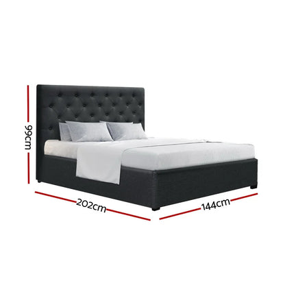 Artiss Bed Frame Double Size Gas Lift Charcoal VILA - Mekamart Australia