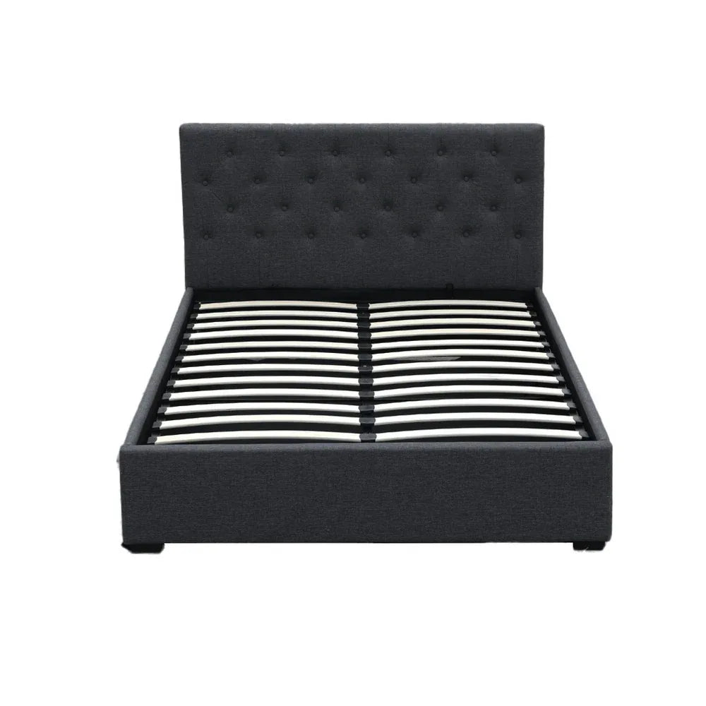 Artiss Bed Frame Double Size Gas Lift Charcoal VILA - Mekamart Australia