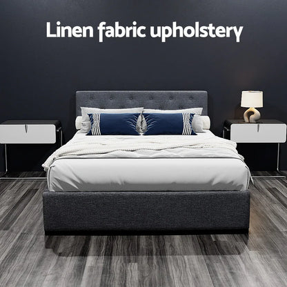 Artiss Bed Frame Double Size Gas Lift Charcoal VILA - Mekamart Australia