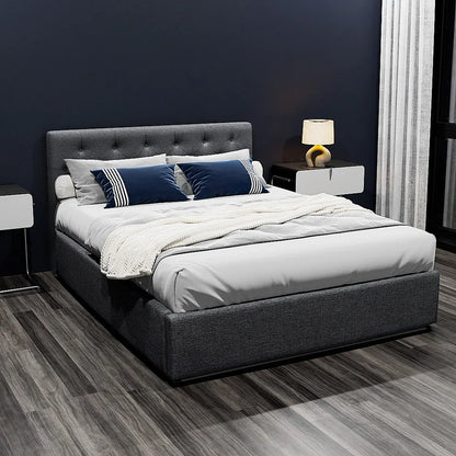 Artiss Bed Frame Double Size Gas Lift Charcoal VILA - Mekamart Australia