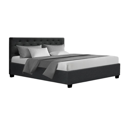 Artiss Bed Frame Queen Size Gas Lift Charcoal VILA - Mekamart Australia