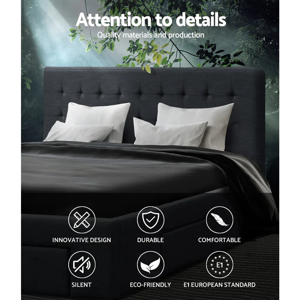 Artiss Bed Frame Double Size with 4 Drawers Grey AVIO - Mekamart Australia
