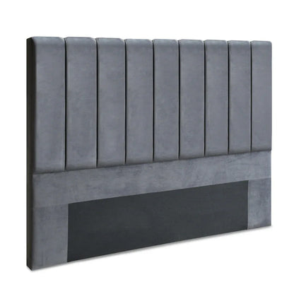 Artiss Bed Head Headboard King Velvet - VELA Grey - Mekamart Australia