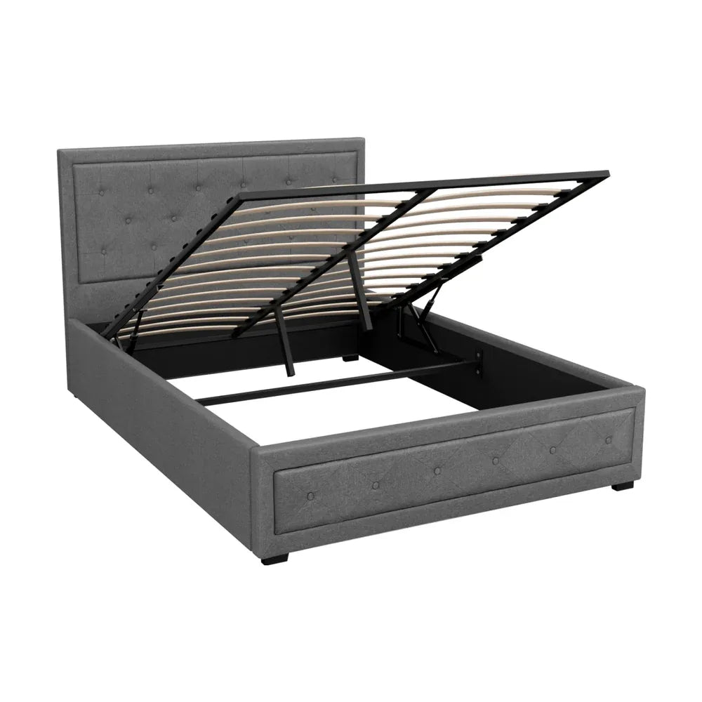 Artiss Bed Frame Double Size Gas Lift Grey TIYO - Mekamart Australia