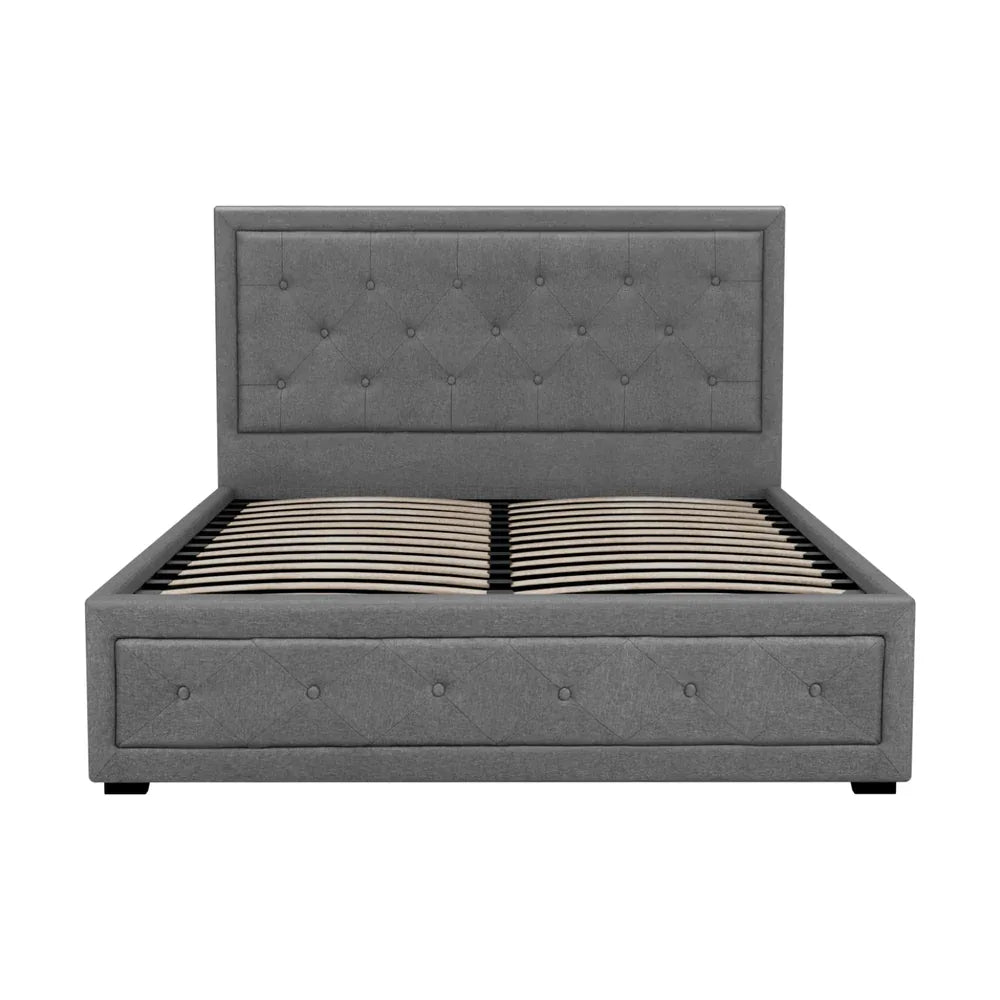 Artiss Bed Frame Double Size Gas Lift Grey TIYO - Mekamart Australia
