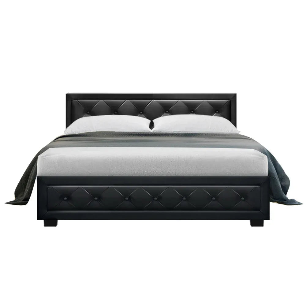 Artiss Bed Frame Double Size Gas Lift Black TIYO - Mekamart Australia