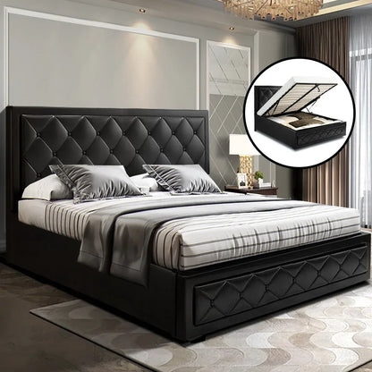 Artiss Bed Frame Double Size Gas Lift Black TIYO - Mekamart Australia