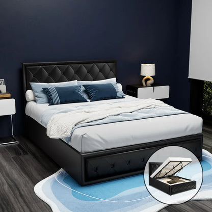 Artiss Bed Frame Double Size Gas Lift Black TIYO - Mekamart Australia
