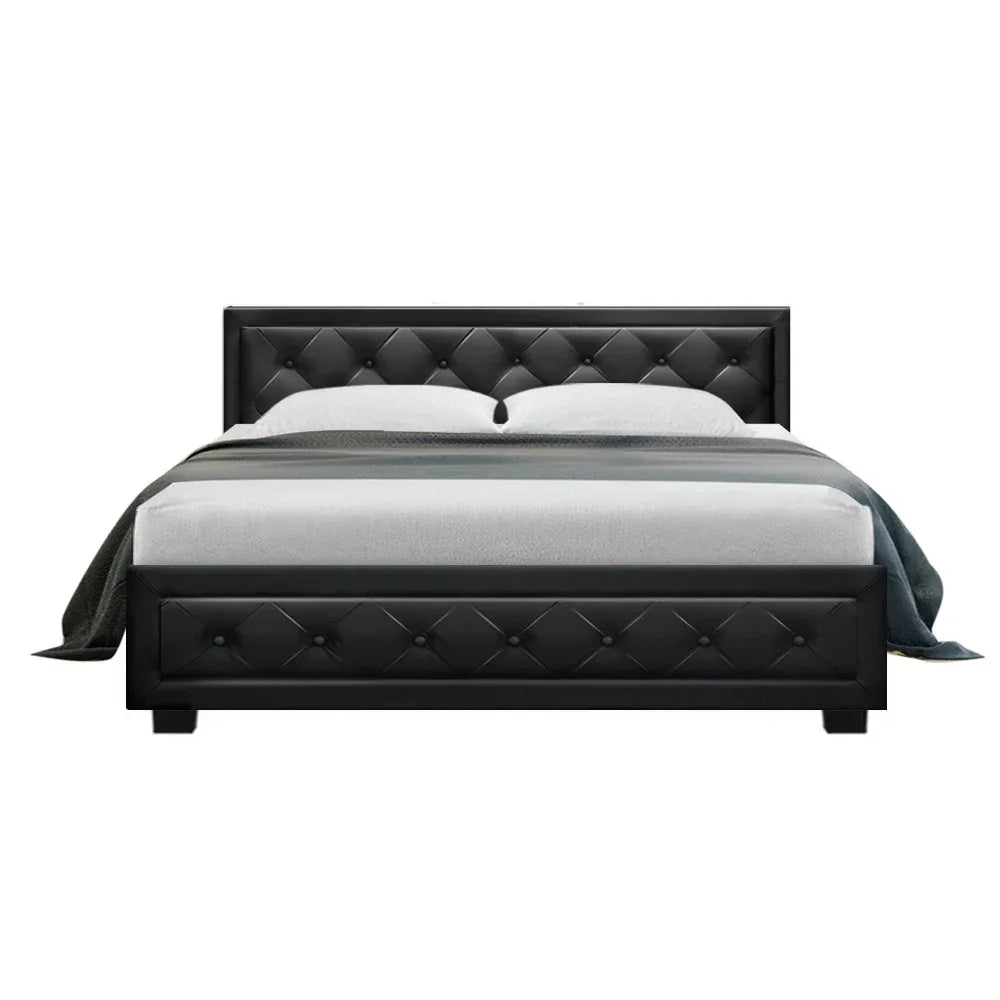 Artiss Bed Frame Queen Size Gas Lift Black TIYO - Mekamart Australia
