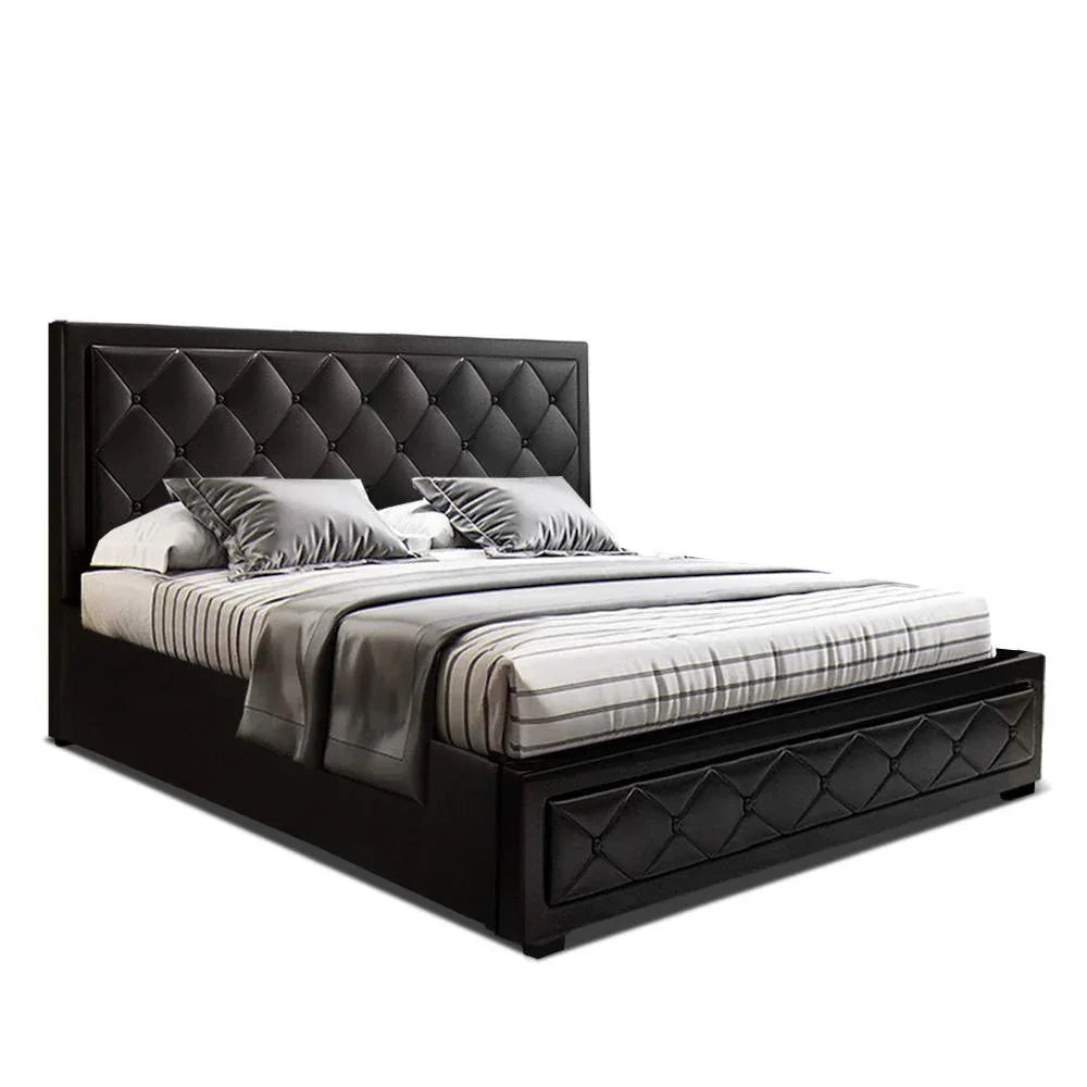 Artiss Bed Frame King Size Gas Lift Black TIYO - Mekamart Australia