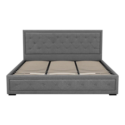 Artiss Bed Frame King Size Gas Lift Grey TIYO - Mekamart Australia