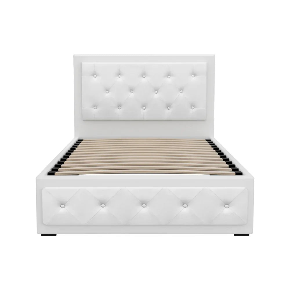 Artiss Bed Frame King Single Size Gas Lift White TIYO - Mekamart Australia