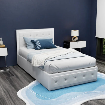 Artiss Bed Frame King Single Size Gas Lift White TIYO - Mekamart Australia
