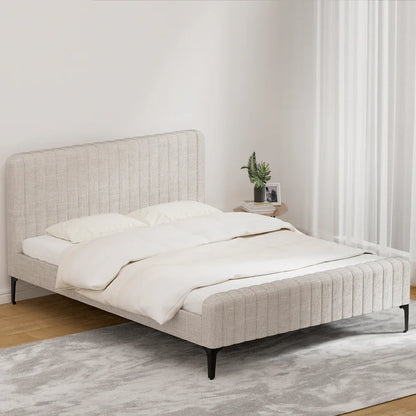 Artiss Bed Frame Queen Size Beige AMMY - Mekamart Australia