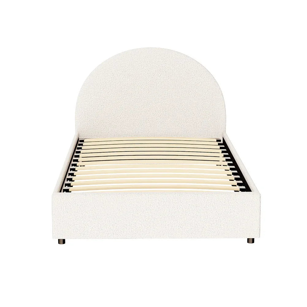 Artiss Bed Frame Gas Lift Strorage Beds Base Platform Boucle Fabric King Single ELLA - Mekamart Australia