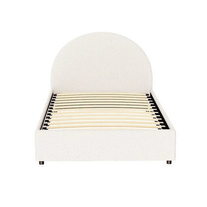 Artiss Bed Frame Gas Lift Strorage Beds Base Platform Boucle Fabric King Single ELLA - Mekamart Australia