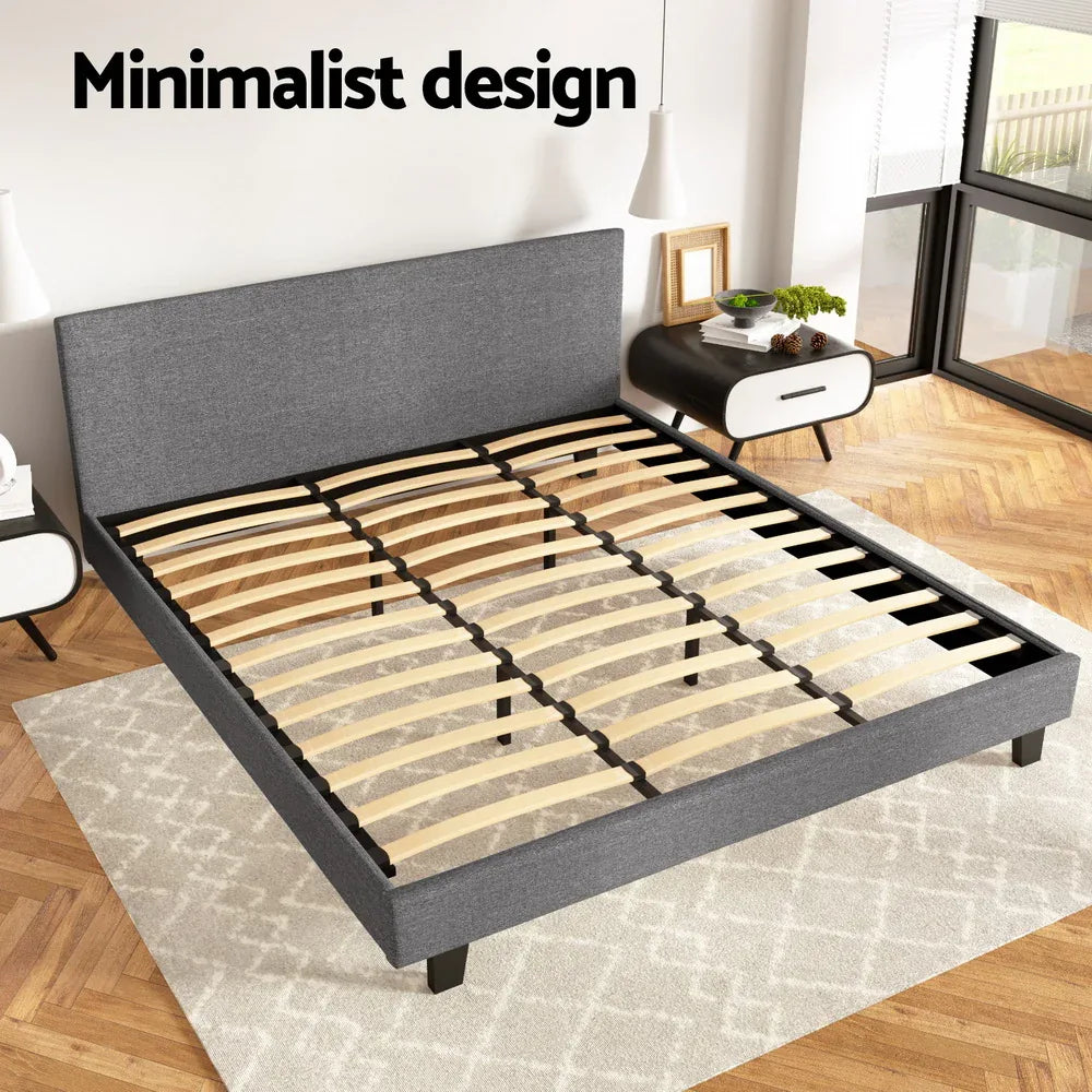 Artiss Bed Frame King Size Grey NEO - Mekamart Australia