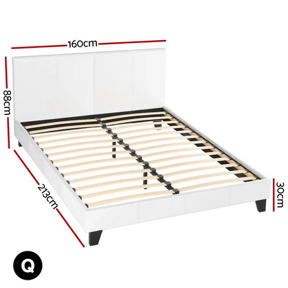 Artiss Bed Frame Queen Size White NEO - Mekamart Australia