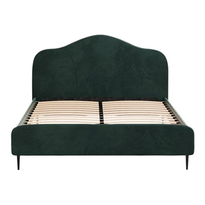 Artiss Bed Frame Queen Size Velvet Dark Green OLAN - Mekamart Australia