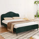 Artiss Bed Frame Queen Size Velvet Dark Green OLAN - Mekamart Australia