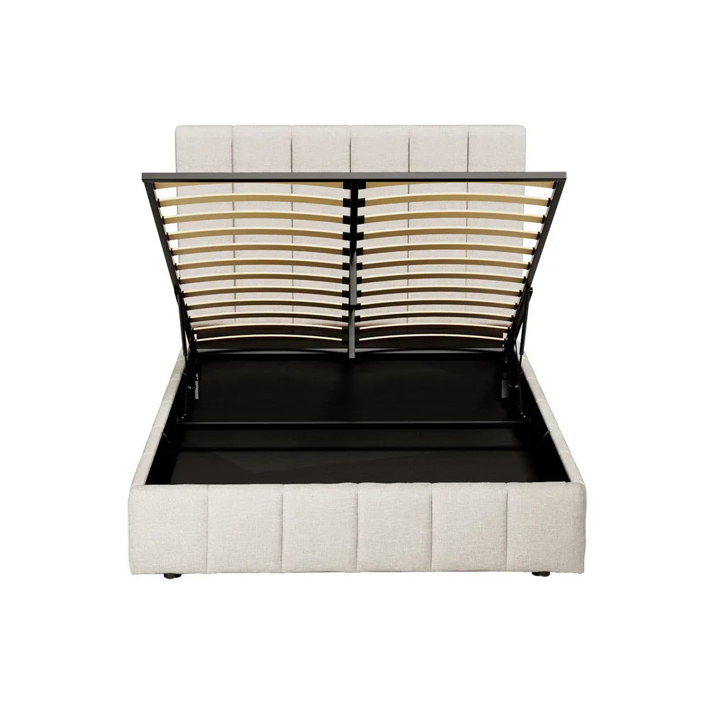 Artiss Bed Frame Double Size Beige TETTE - Mekamart Australia