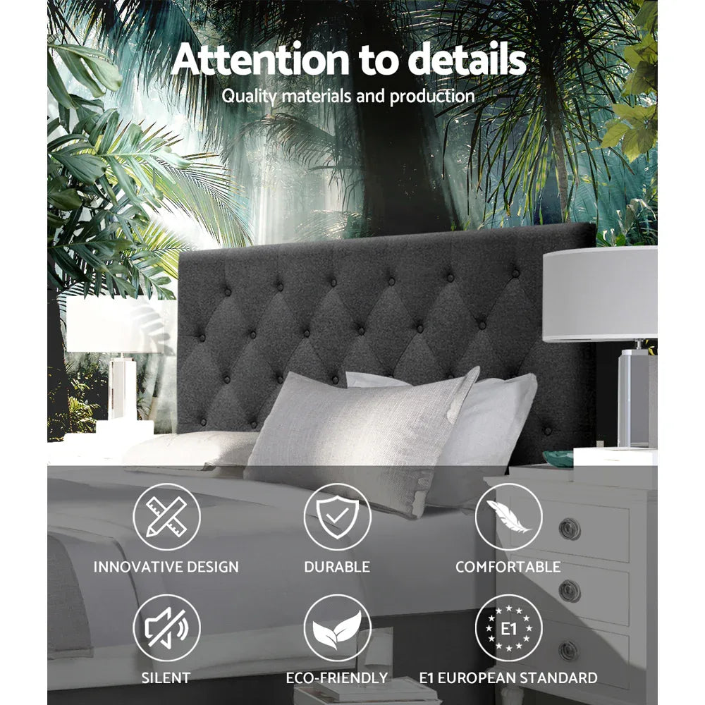 Artiss Bed Head Headboard Double Size Fabric - CAPPI Charcoal - Mekamart Australia