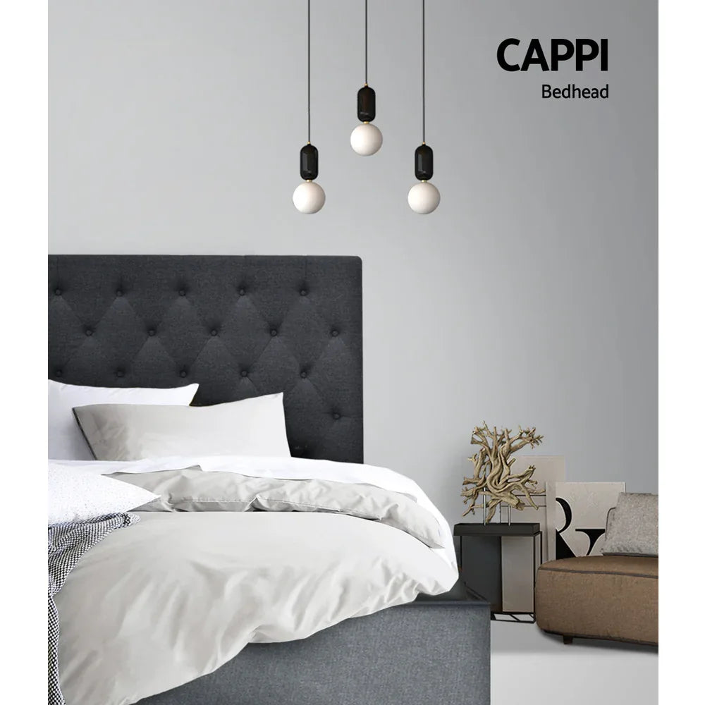 Artiss Bed Head Headboard Double Size Fabric - CAPPI Charcoal - Mekamart Australia