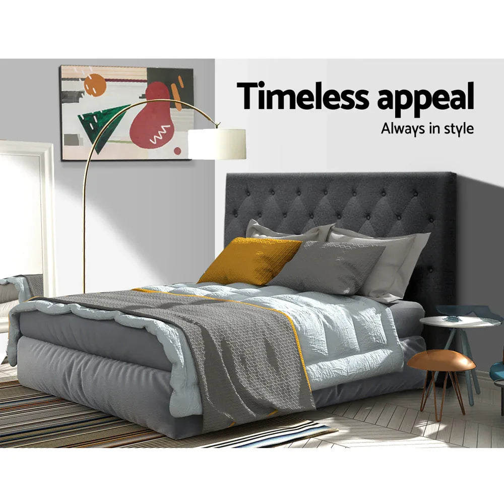 Artiss Bed Head Headboard Double Size Fabric - CAPPI Charcoal - Mekamart Australia