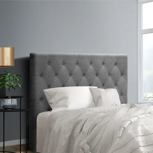 Artiss Bed Head Headboard King Single Size Fabric - CAPPI Grey - Mekamart Australia