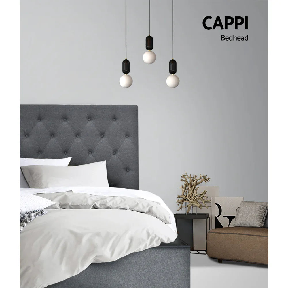 Artiss Bed Head Headboard King Single Size Fabric - CAPPI Grey - Mekamart Australia