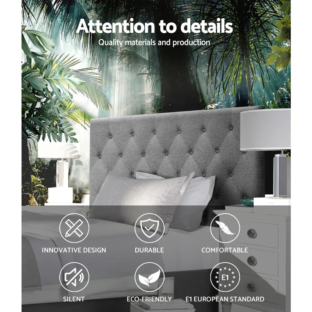 Artiss Bed Head Headboard King Single Size Fabric - CAPPI Grey - Mekamart Australia