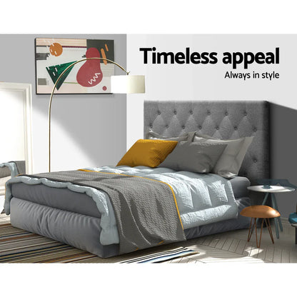 Artiss Bed Head Headboard King Single Size Fabric - CAPPI Grey - Mekamart Australia