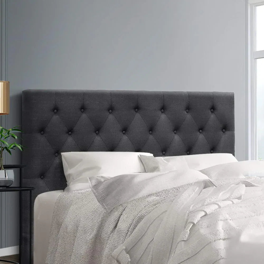 Artiss Bed Head Headboard Queen Size Fabric - CAPPI Charcoal - Mekamart Australia