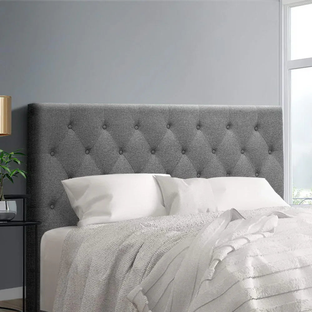Artiss Bed Head Headboard Queen Size Fabric - CAPPI Grey - Mekamart Australia