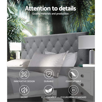 Artiss Bed Head Headboard Queen Size Fabric - CAPPI Grey - Mekamart Australia