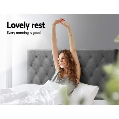 Artiss Bed Head Headboard Queen Size Fabric - CAPPI Grey - Mekamart Australia