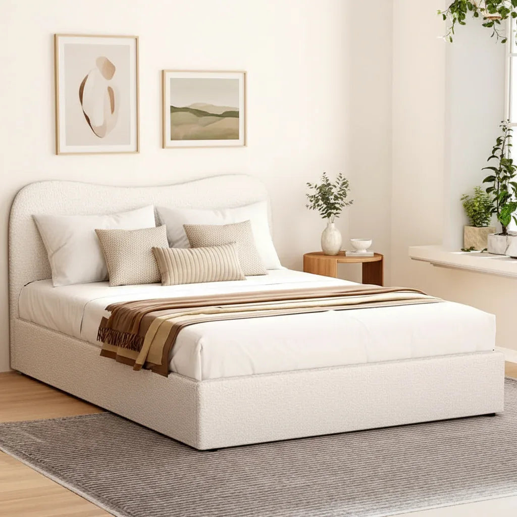 Artiss Bed Frame Double Size Boucle DARA - Mekamart Australia