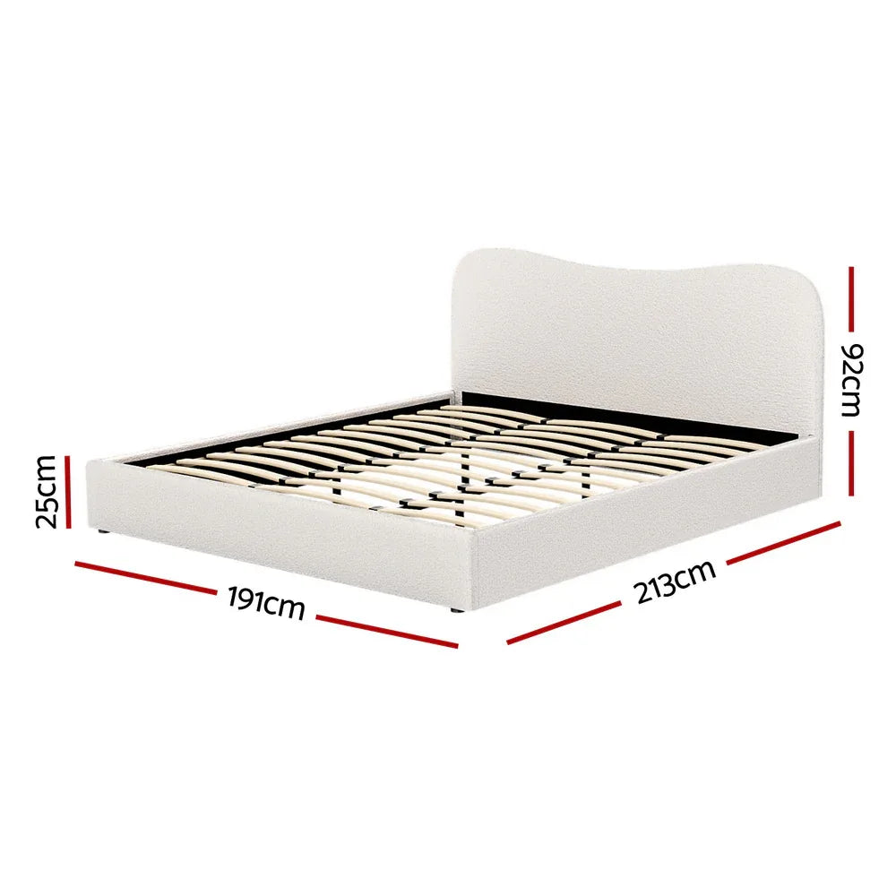 Artiss Bed Frame King Size Boucle DARA - Mekamart Australia