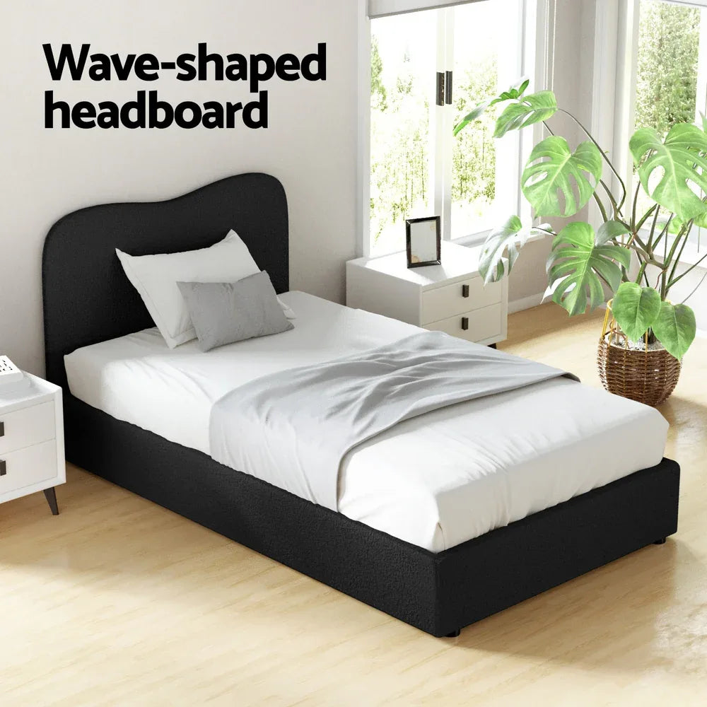 Artiss Bed Frame King Single Size Boucle DARA - Mekamart Australia