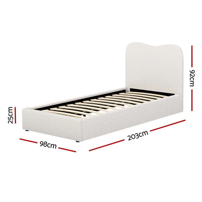 Artiss Bed Frame Single Size Boucle DARA - Mekamart Australia