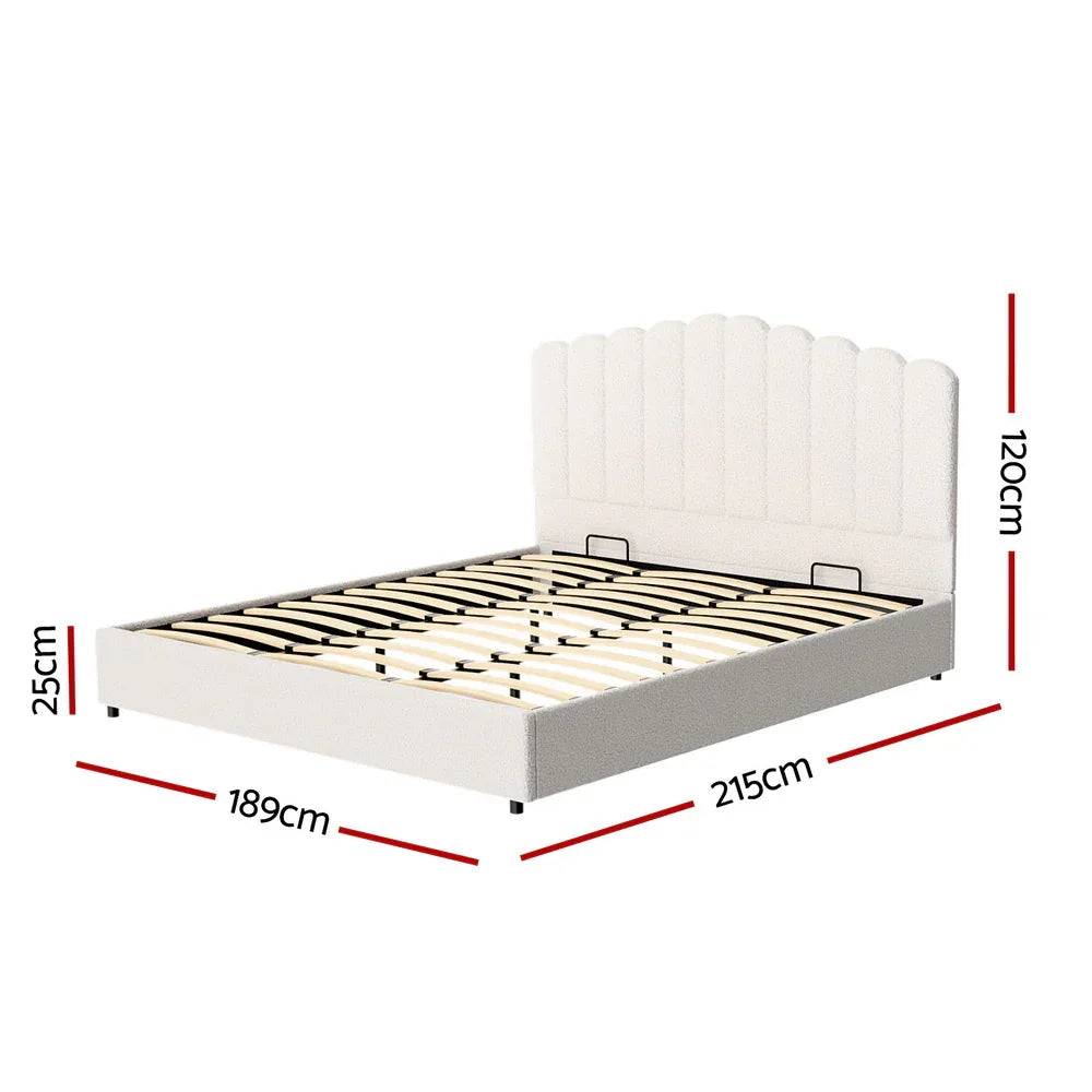 Artiss Bed Frame King Size Boucle FION - Mekamart Australia