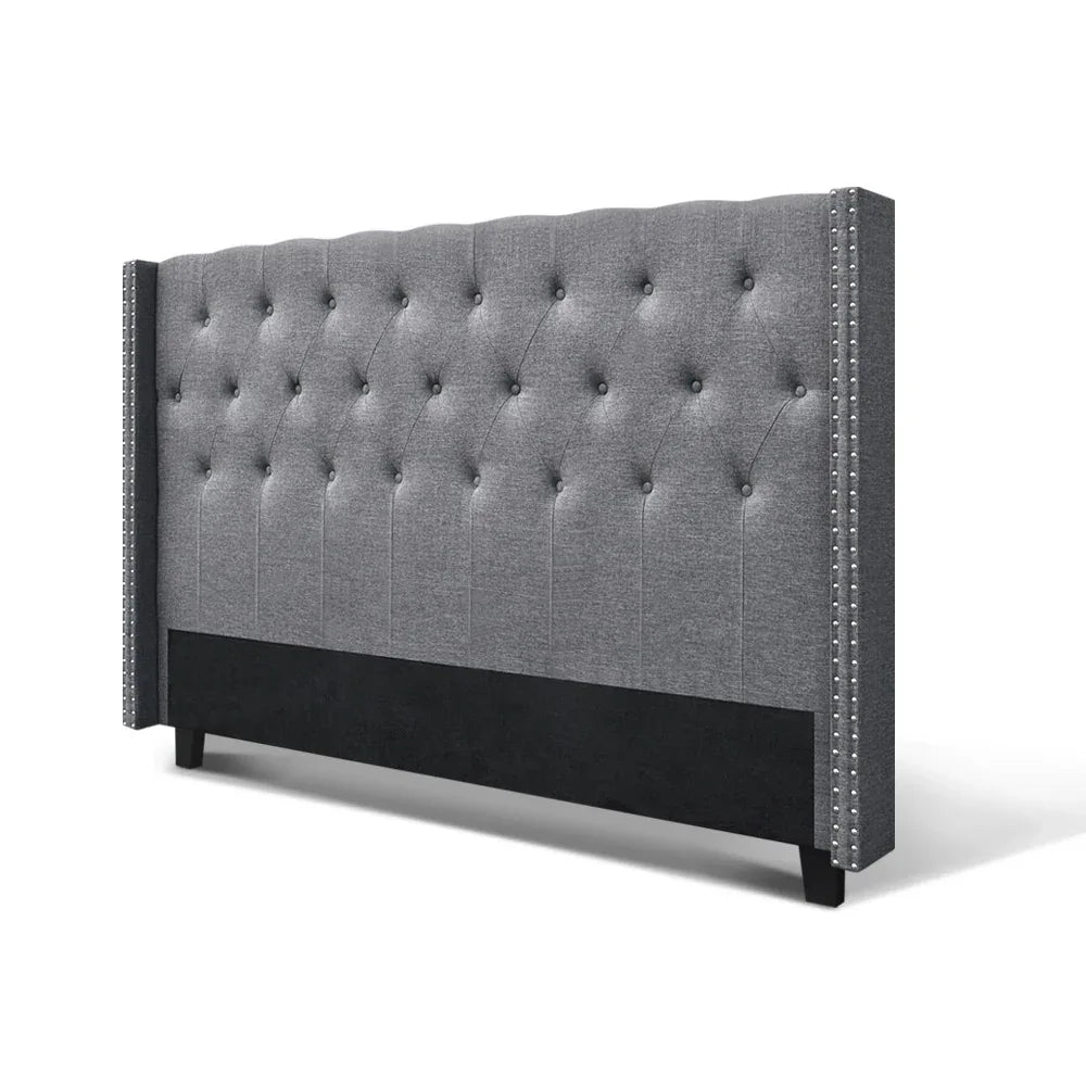 Artiss Bed Head Headboard King Size Fabric - LUCA Grey - Mekamart Australia