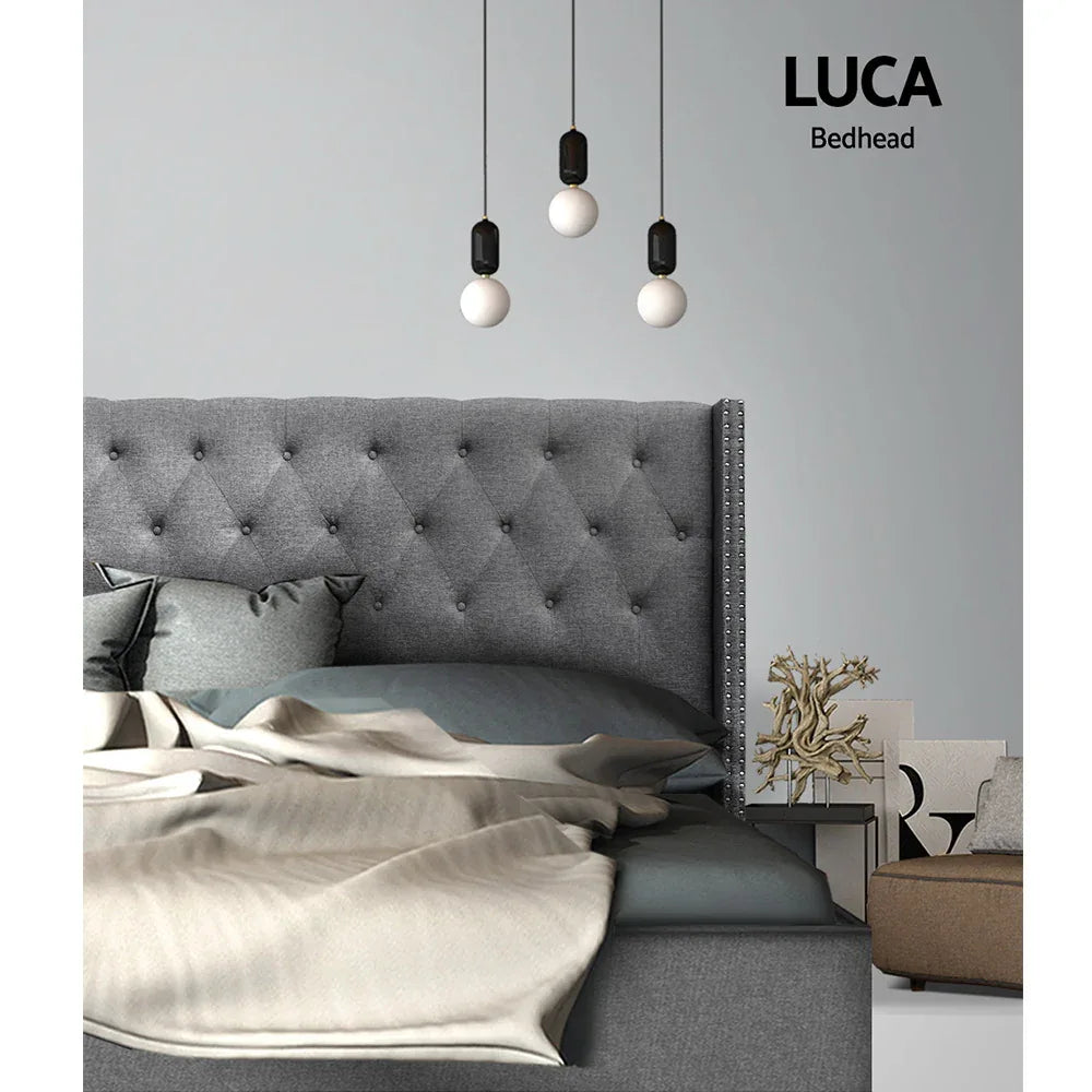 Artiss Bed Head Headboard King Size Fabric - LUCA Grey - Mekamart Australia