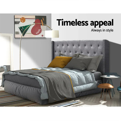 Artiss Bed Head Headboard King Size Fabric - LUCA Grey - Mekamart Australia