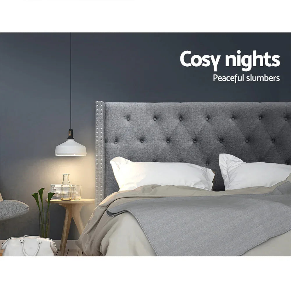 Artiss Bed Head Headboard King Size Fabric - LUCA Grey - Mekamart Australia