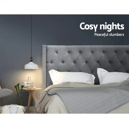 Artiss Bed Head Headboard King Size Fabric - LUCA Grey - Mekamart Australia