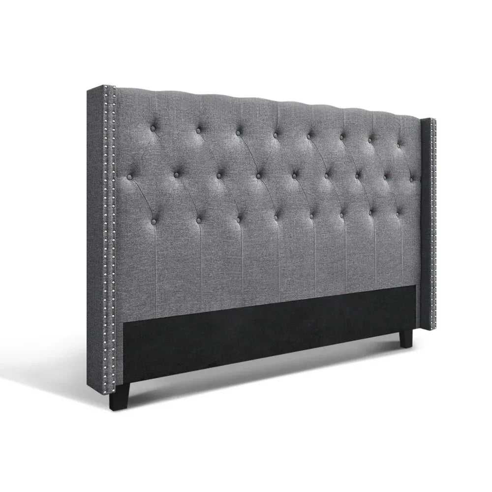Artiss Bed Head Headboard King Size Fabric - LUCA Grey - Mekamart Australia