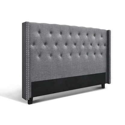 Artiss Bed Head Headboard King Size Fabric - LUCA Grey - Mekamart Australia