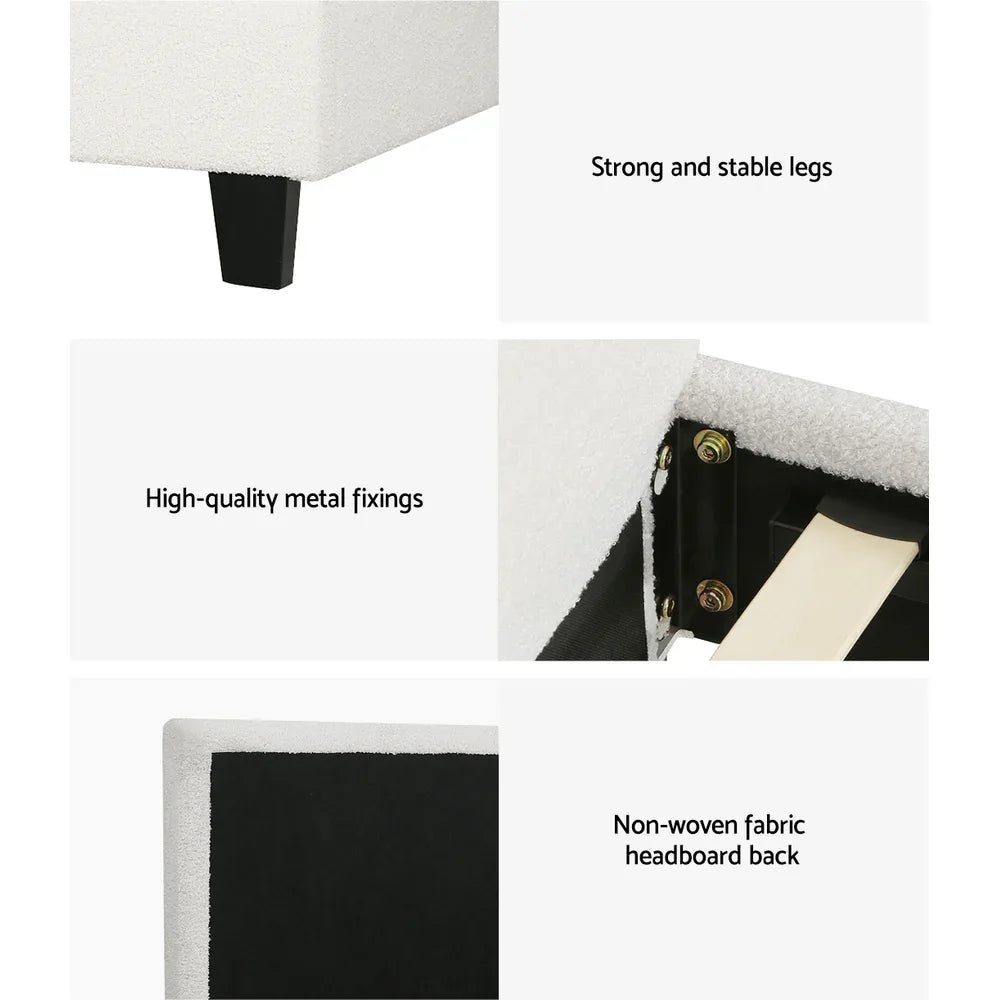 Artiss Bed Frame Double Size Boucle NEO - Mekamart Australia
