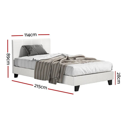 Artiss Bed Frame King Single Size Boucle NEO - Mekamart Australia